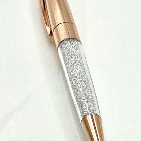 Collectible Rose Tone Ballpoint Pen with Crystals - Picture 3 of 7